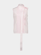 Prada Light Pink Sleeveless Cotton Shirt with Neck Bow