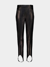 Balmain Black Lambskin Stirrup Trousers