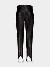 Balmain Black Lambskin Stirrup Trousers