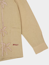 Baziszt Beige Palm Groove Embroidered Shirt
