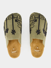 Baziszt Khaki Green Palmor Suede Mules