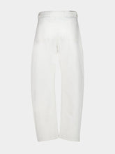 Lemaire Milk White Twisted Belted Denim Pants