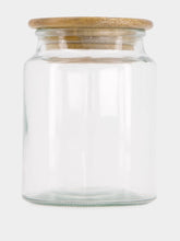 Madam Stoltz Glass Jar With Wooden Lid