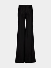 Tom Ford Black Flared Knit Trousers in Herringbone Viscose