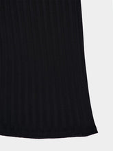 Tom Ford Black Flared Knit Trousers in Herringbone Viscose
