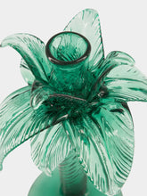 Gordiola Green Palm Tree Glass Candelabra 30cm