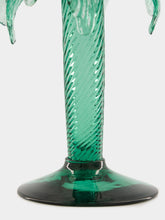 Gordiola Green Palm Tree Glass Candelabra 30cm