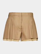 Marni Biscuit Brown Wool Shorts with Exposed Lining