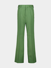 Marni Lawn Green Straight-Leg Wool Trousers