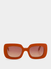 Emmanuelle Khanh Pamela Orange Rectangular Acetate Sunglasses