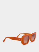 Emmanuelle Khanh Pamela Orange Rectangular Acetate Sunglasses