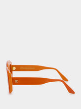 Emmanuelle Khanh Pamela Orange Rectangular Acetate Sunglasses