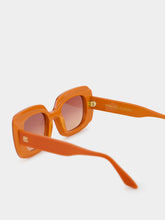 Emmanuelle Khanh Pamela Orange Rectangular Acetate Sunglasses