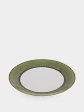 Marie Daâge Salad/Dessert Plate Coupe Panache in Snake Green and Khaki