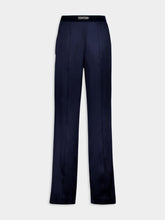 Dark Navy Stretch Silk Satin Relaxed PJ Pants