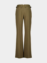 Tom Ford Khaki Pleated Crepe de Chine Silk Pants