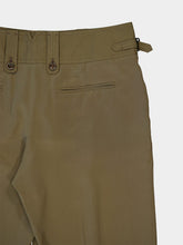 Tom Ford Khaki Pleated Crepe de Chine Silk Pants
