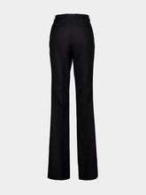 Tom Ford Black Wool Silk Blend Tailored Straight Pants