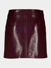 Courrèges Burgundy Reedition Vinyl Mini Skirt