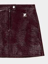 Courrèges Burgundy Reedition Vinyl Mini Skirt