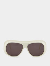 Palm Angels White Elfin Oversized Pilot Sunglasses