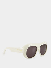 Palm Angels White Elfin Oversized Pilot Sunglasses