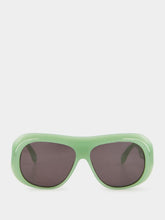 Palm Angels Light Green Elfin Oversized Pilot Sunglasses