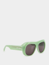 Palm Angels Light Green Elfin Oversized Pilot Sunglasses