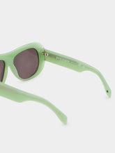 Palm Angels Light Green Elfin Oversized Pilot Sunglasses