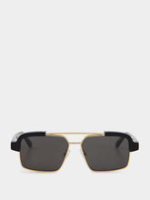 Palm Angels Black Panorama Rectangular Sunglasses