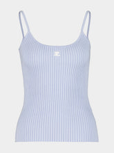 Courrèges Sky Blue Reedition Rib-Knit Tank Top