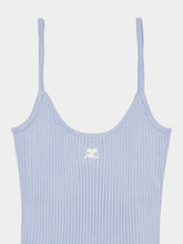Courrèges Sky Blue Reedition Rib-Knit Tank Top