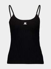 Courrèges Black Reedition Rib Knit Tank Top