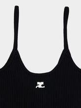 Courrèges Black Reedition Rib Knit Tank Top