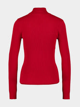 Courrèges Red Ribbed Knit Turtleneck Jumper