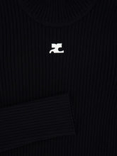 Courrèges Black ReEdition Rib Knit Mockneck Sweater