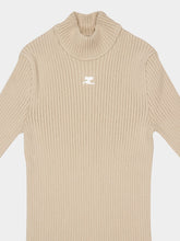 Courrèges Sand Reedition Short Sleeves Rib Knit Sweater