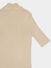 Courrèges Sand Reedition Short Sleeves Rib Knit Sweater