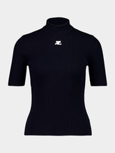 Courrèges Navy Reedition Rib Knit Sweater