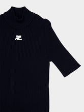 Courrèges Navy Reedition Rib Knit Sweater