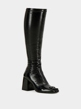 Courrèges Black Reedition Vinyl Knee-High Boots