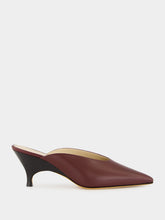Le Monde Beryl Bordeaux Leather Petra 65 Heeled Mules