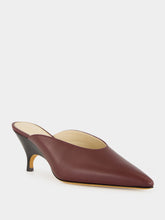 Le Monde Beryl Bordeaux Leather Petra 65 Heeled Mules