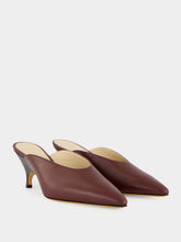Le Monde Beryl Bordeaux Leather Petra 65 Heeled Mules