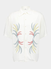 Commas Palm Embroidered Camp Collar Shirt