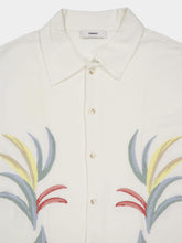Commas Palm Embroidered Camp Collar Shirt