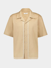 Commas Beige Braided Cord Camp Collar Shirt