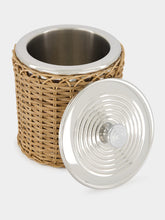 Small Dark Rattan Ice Bucket