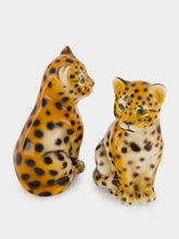 Les Ottomans Set of 2 Ceramic Leopard Placeholders