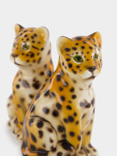 Les Ottomans Set of 2 Ceramic Leopard Placeholders